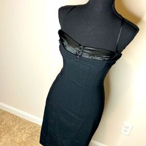 Express Black Lace-Up Midi Dress